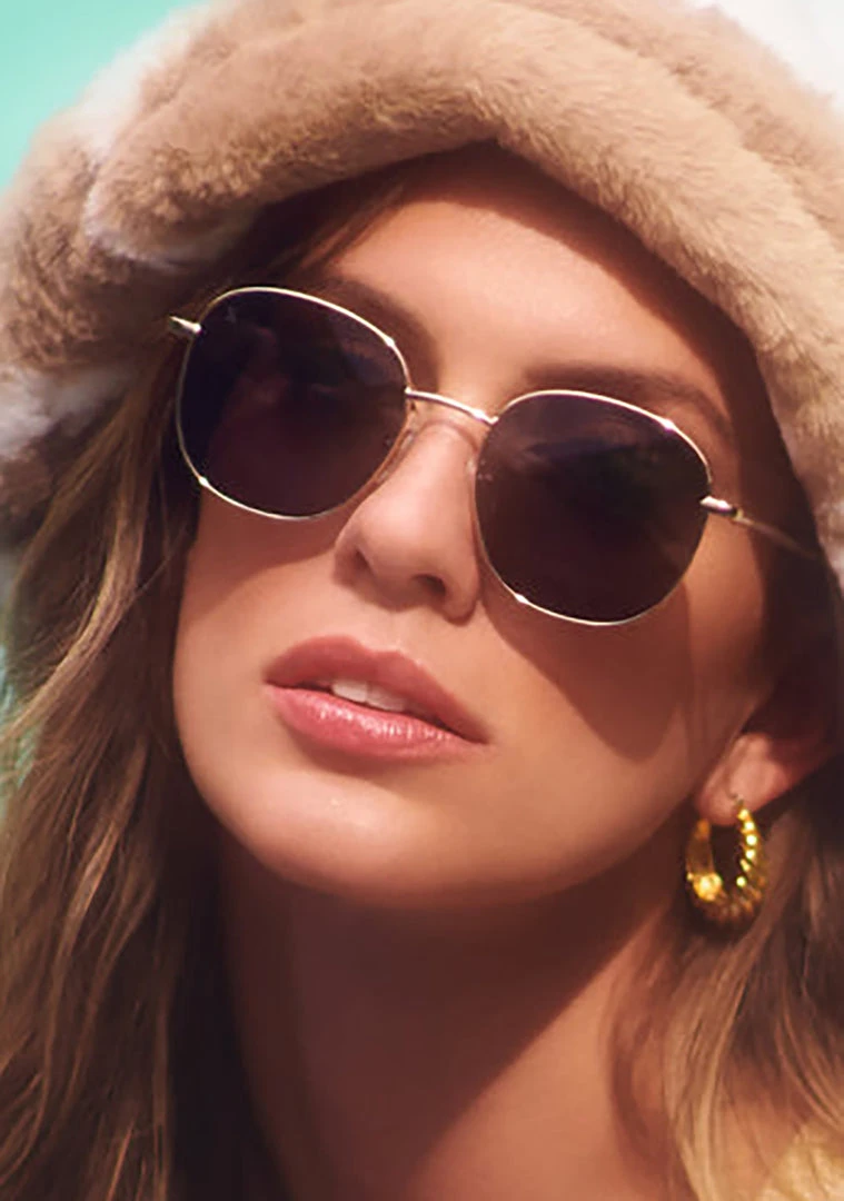 Dime Optics New Avalon Sunglasses In Matte Gold/Grey 3 Dime Optics New Avalon Sunglasses In Matte Gold/Grey