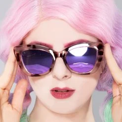 Dime Optics New Beverly Sunglasses In Tortoise/Pink Mirror