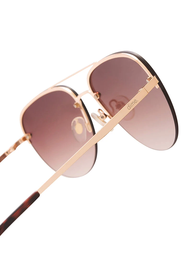 Dime Optics Cienega Sunglasses In Gold/Brown 6 Dime Optics Cienega Sunglasses In Gold/Brown