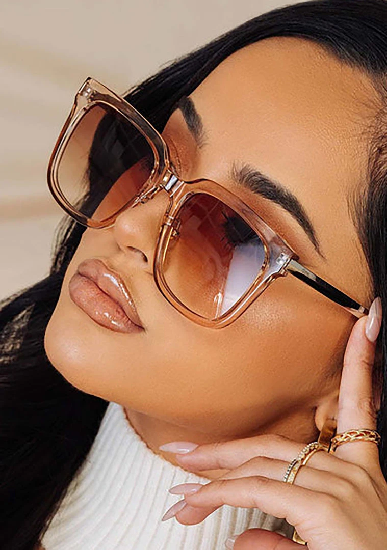 Dime Optics X Becky G 333 Sunglasses In Vintage Crystal/Sienna Gradient New 4 Dime Optics X Becky G 333 Sunglasses In Vintage Crystal/Sienna Gradient New