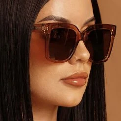 Dime Optics X Les Do Makeup EPTX Sunglasses In Vintage Crystal/Brown