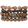 Erimish The Great Fantastic Chocolate Raspberry Champagne Stacked Bracelet