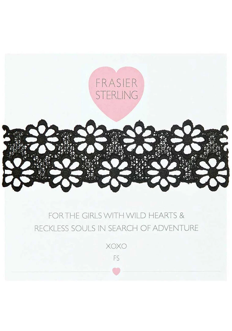Fraiser Sterling Lacey Daisy Choker In Black 3 Fraiser Sterling Lacey Daisy Choker In Black