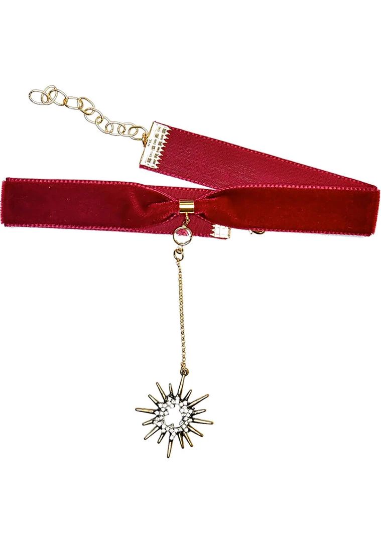 Fraiser Sterling Accessories Saturday Night Fever Starburst Choker In Maroon 3 Fraiser Sterling Accessories Saturday Night Fever Starburst Choker In Maroon