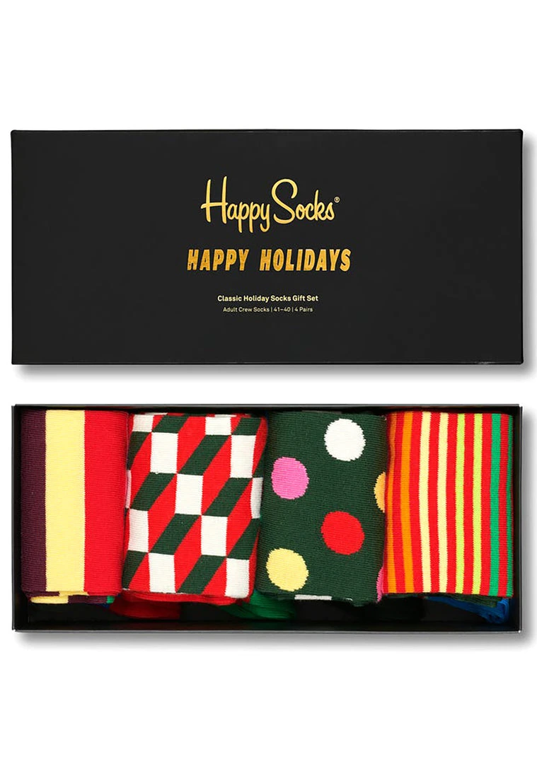 Happy Socks Classic Holiday Socks 4PK Gift Box Set 3 Happy Socks Classic Holiday Socks 4PK Gift Box Set