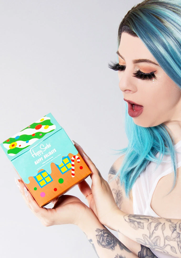 Happy Socks Gingerbread Holiday Socks 3PK Gift Box Set 3 Happy Socks Gingerbread Holiday Socks 3PK Gift Box Set