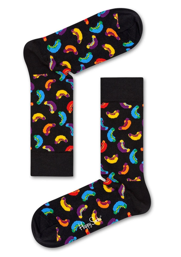 Happy Socks Hot Dog Socks In Black 3 Happy Socks Hot Dog Socks In Black