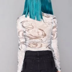 Hot & Delicious Imperial Dragon Tattoo Mesh Bodysuit