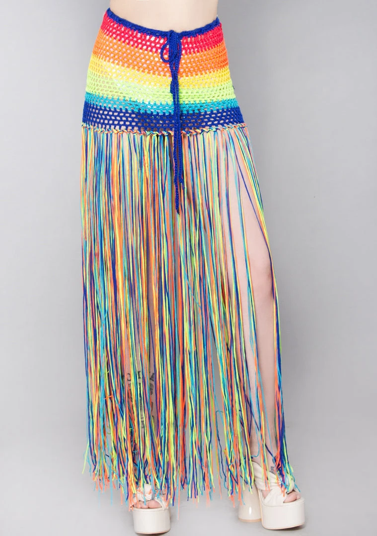 Hot & Delicious Rainbow Thrillz Crochet Fringe Skirt World Tour 3 Hot & Delicious Rainbow Thrillz Crochet Fringe Skirt World Tour