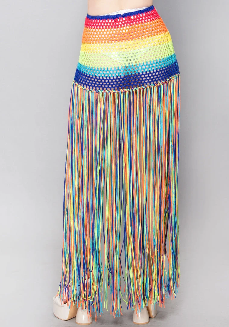 Hot & Delicious Rainbow Thrillz Crochet Fringe Skirt World Tour 4 Hot & Delicious Rainbow Thrillz Crochet Fringe Skirt World Tour