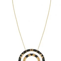 House Of Harlow 1960 Nelli Pendant Necklace In Gold/Black Accessories