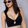LA Style Rush I Think Knot Bra Top In Black Women's Festival 2 LA Style Rush I Think Knot Bra Top In Black Women's Festival