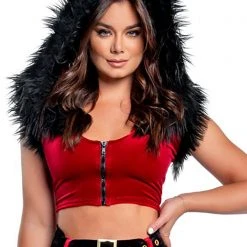 J Valentine The Great Fantastic Naughty List Hooded Crop Top