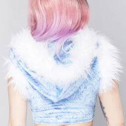 J Valentine The Great Fantastic Frost Queen Hooded Crop Top