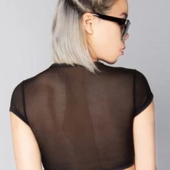 J Valentine Here Tonight Mesh Cropped Top New