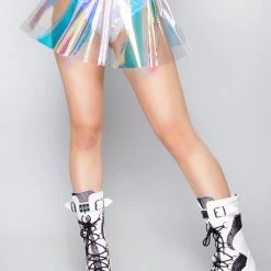 J Valentine The Great Fantastic Pink Ice Holographic Pinwheel Vinyl Skirt