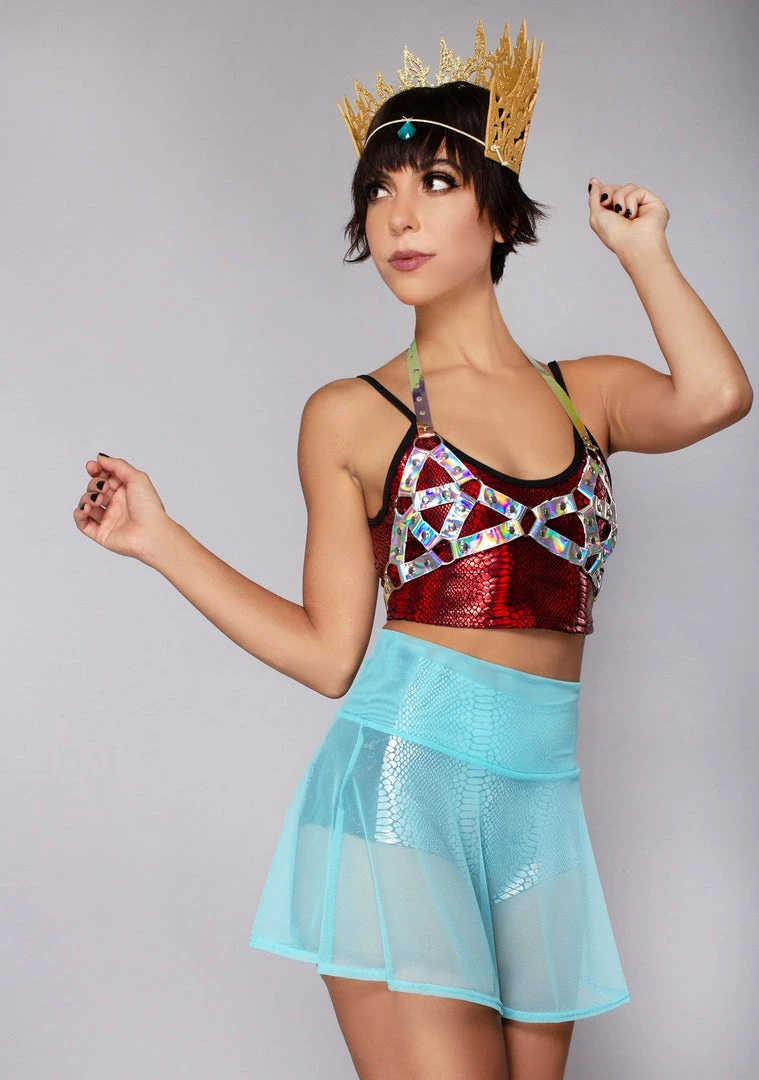 J Valentine Women's Festival Lolita Mesh Skater Skirt In Marine 4 J Valentine Women's Festival Lolita Mesh Skater Skirt In Marine