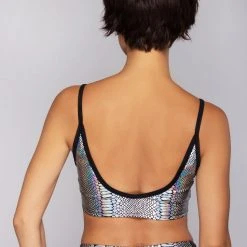 J Valentine Poisonous Metallic Spaghetti Tank In Silver Cobra