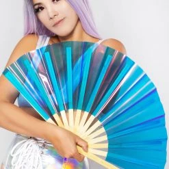 LASR Dreamscape Iridescent Fluid Rave Fan New