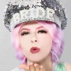 LASR Electric Bride Sequin Captain Hat