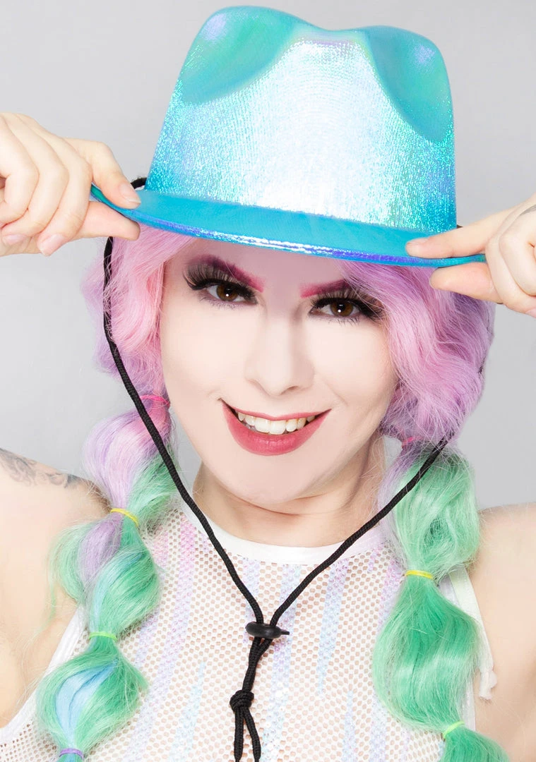 LASR Touch The Sky Cowgirl Opalescence Festival Hat New 4 LASR Touch The Sky Cowgirl Opalescence Festival Hat New