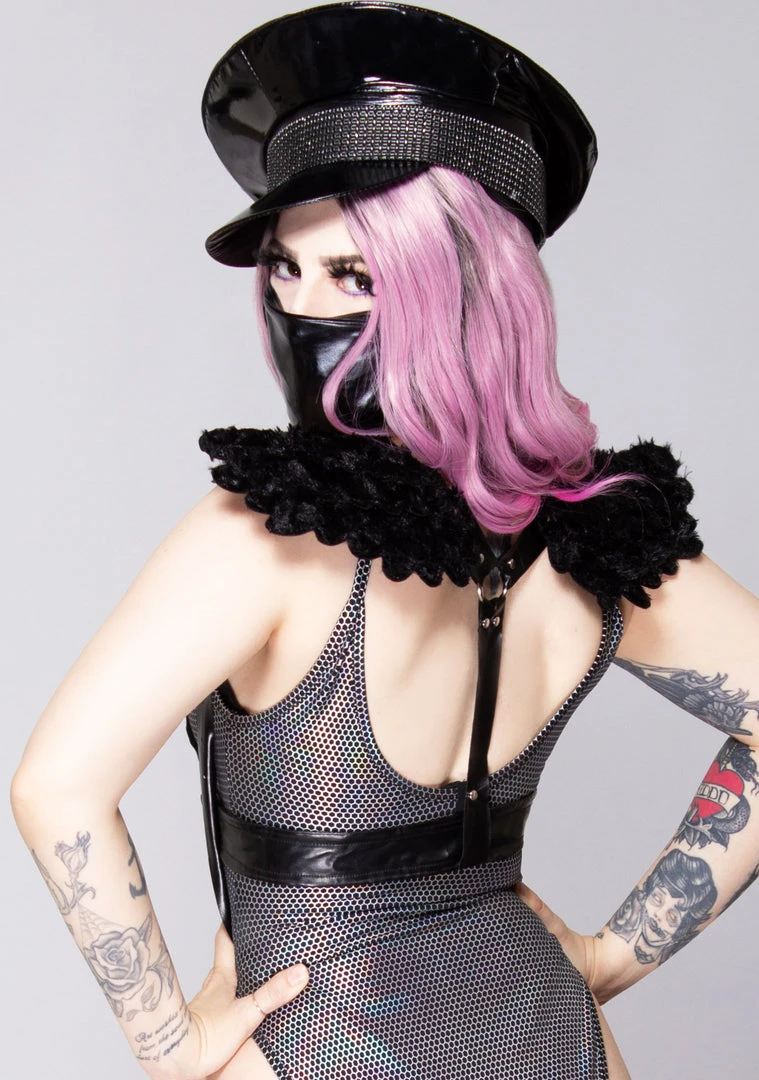 Leg Avenue The Raven Fallen Angel Furry Wing Body Harness In Black 3 Leg Avenue The Raven Fallen Angel Furry Wing Body Harness In Black