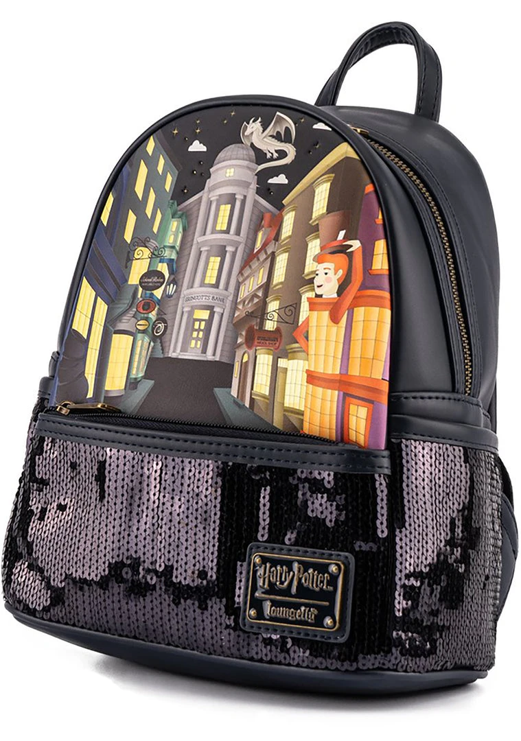 Loungefly World Tour X Harry Potter Diagon Alley Sequin Mini Backpack 5 Loungefly World Tour X Harry Potter Diagon Alley Sequin Mini Backpack