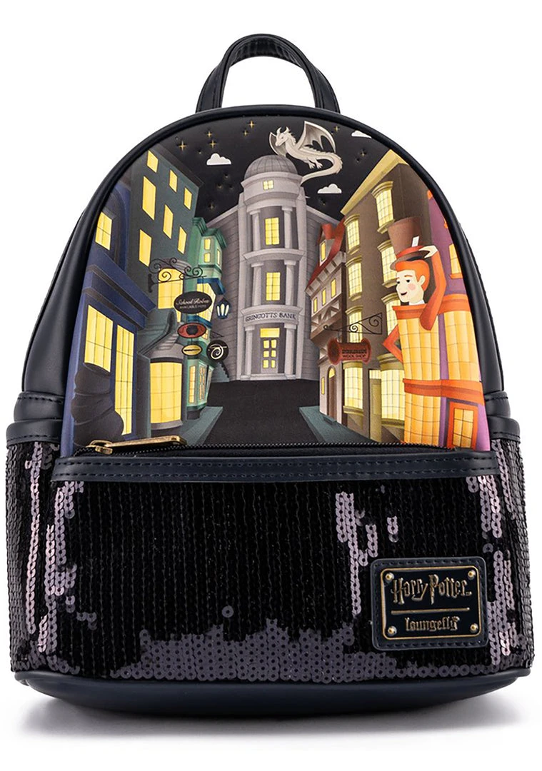 Loungefly World Tour X Harry Potter Diagon Alley Sequin Mini Backpack 4 Loungefly World Tour X Harry Potter Diagon Alley Sequin Mini Backpack