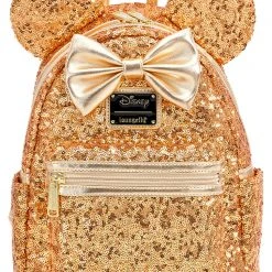 Loungefly X LASR Exclusive Disney Yellow Gold Sequin Minnie Mini Backpack LASR Exclusives