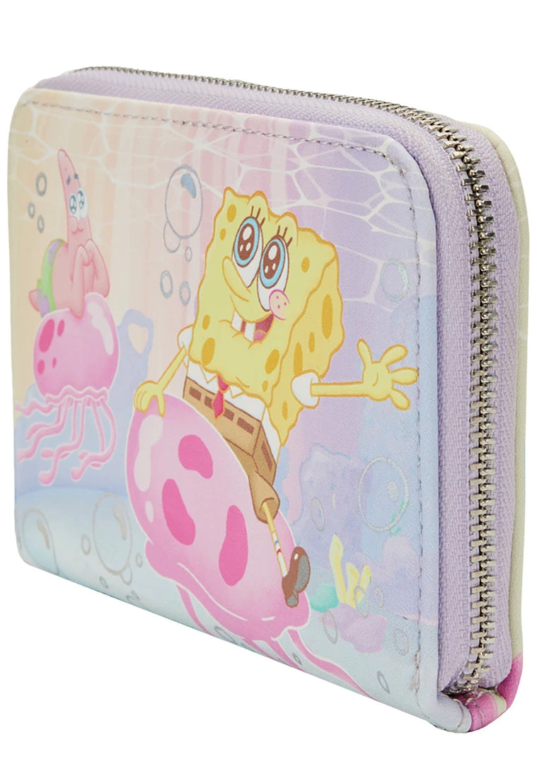 Loungefly New X Nickelodeon Spongebob Pastel Jellyfishing Zip Around Wallet 5 Loungefly New X Nickelodeon Spongebob Pastel Jellyfishing Zip Around Wallet