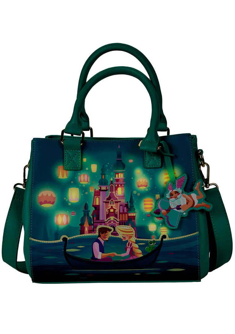 Loungefly X Disney Tangled Rapunzel Castle Glow Satchel Crossbody Bag New 5 Loungefly X Disney Tangled Rapunzel Castle Glow Satchel Crossbody Bag New