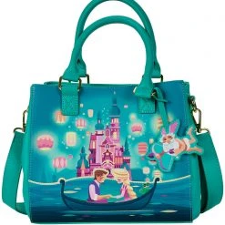 Loungefly X Disney Tangled Rapunzel Castle Glow Satchel Crossbody Bag New