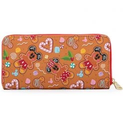 Loungefly X Disney Mickey Minnie Gingerbread AOP Zip Around Wallet Bags 10 Loungefly X Disney Mickey Minnie Gingerbread AOP Zip Around Wallet Bags