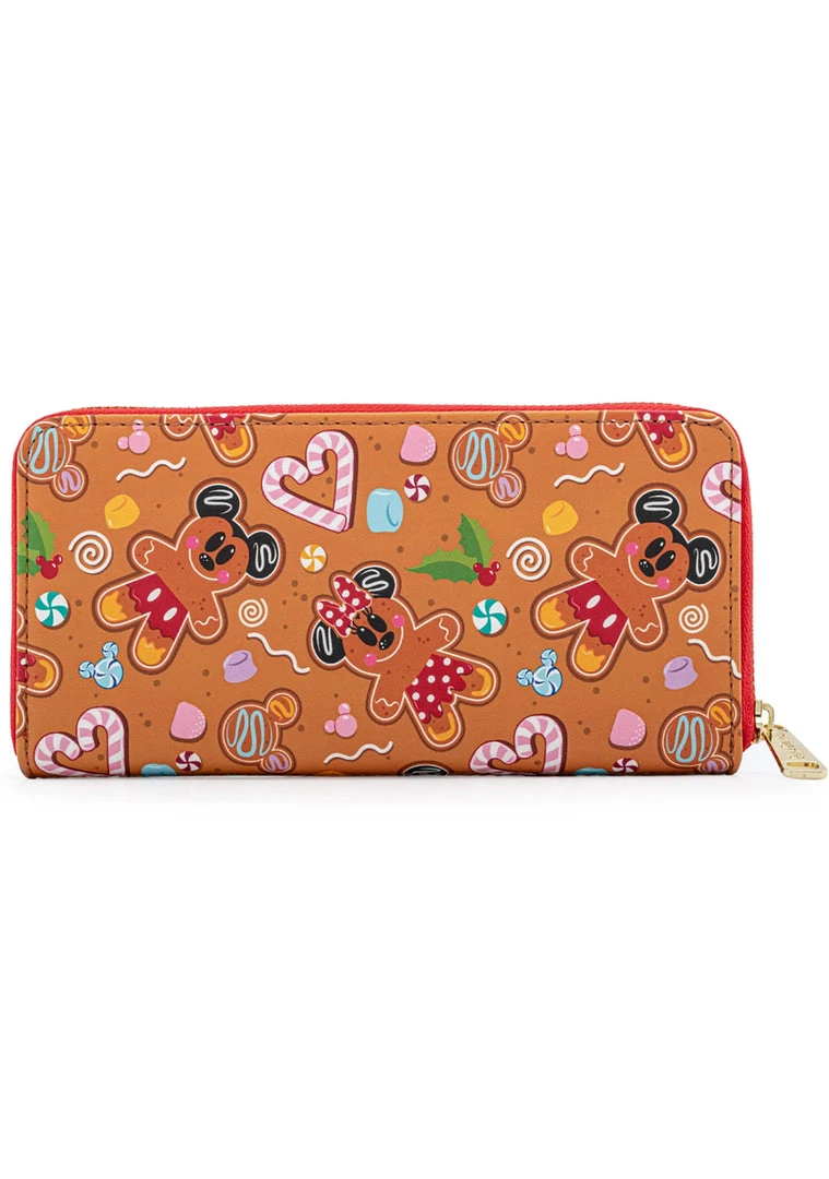 Loungefly X Disney Mickey Minnie Gingerbread AOP Zip Around Wallet Bags 6 Loungefly X Disney Mickey Minnie Gingerbread AOP Zip Around Wallet Bags
