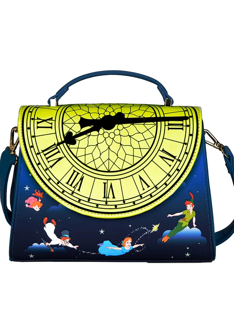 Loungefly X Disney Peter Pan Glow Clock Crossbody Bag New 5 Loungefly X Disney Peter Pan Glow Clock Crossbody Bag New