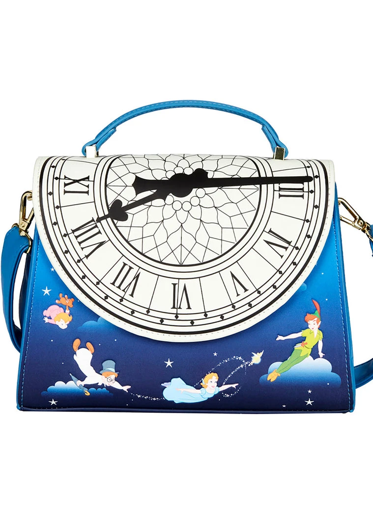 Loungefly X Disney Peter Pan Glow Clock Crossbody Bag New 4 Loungefly X Disney Peter Pan Glow Clock Crossbody Bag New