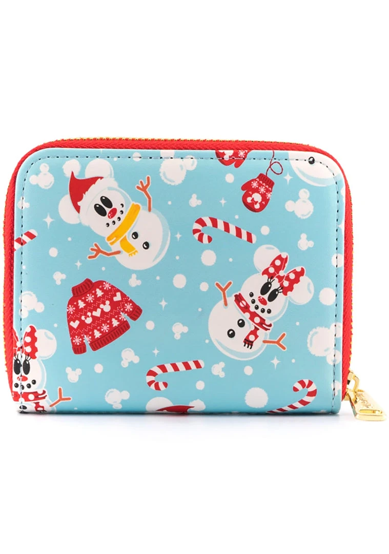 Loungefly X Disney Mickey Minnie Snowman AOP Zip Around Wallet Bags 5 Loungefly X Disney Mickey Minnie Snowman AOP Zip Around Wallet Bags