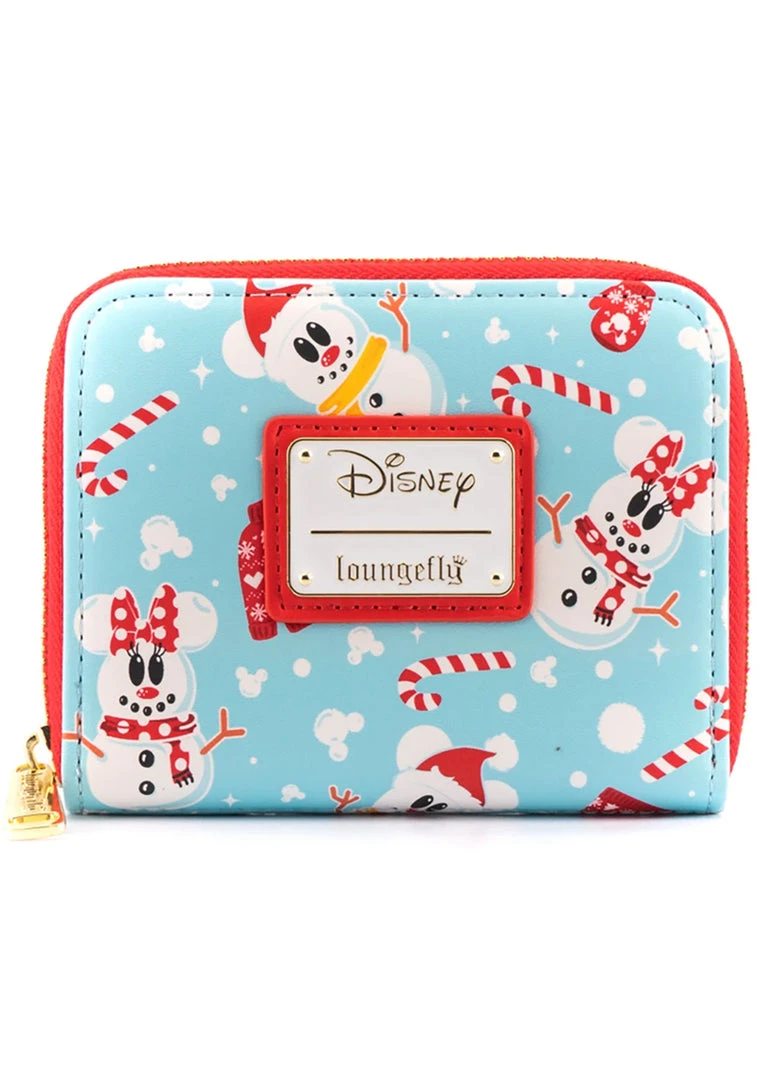 Loungefly X Disney Mickey Minnie Snowman AOP Zip Around Wallet Bags 4 Loungefly X Disney Mickey Minnie Snowman AOP Zip Around Wallet Bags