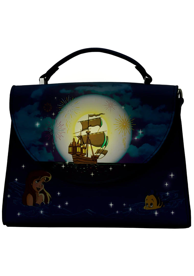 Loungefly New X Disney The Little Mermaid Ariel Fireworks Glow Crossbody Bag 5 Loungefly New X Disney The Little Mermaid Ariel Fireworks Glow Crossbody Bag