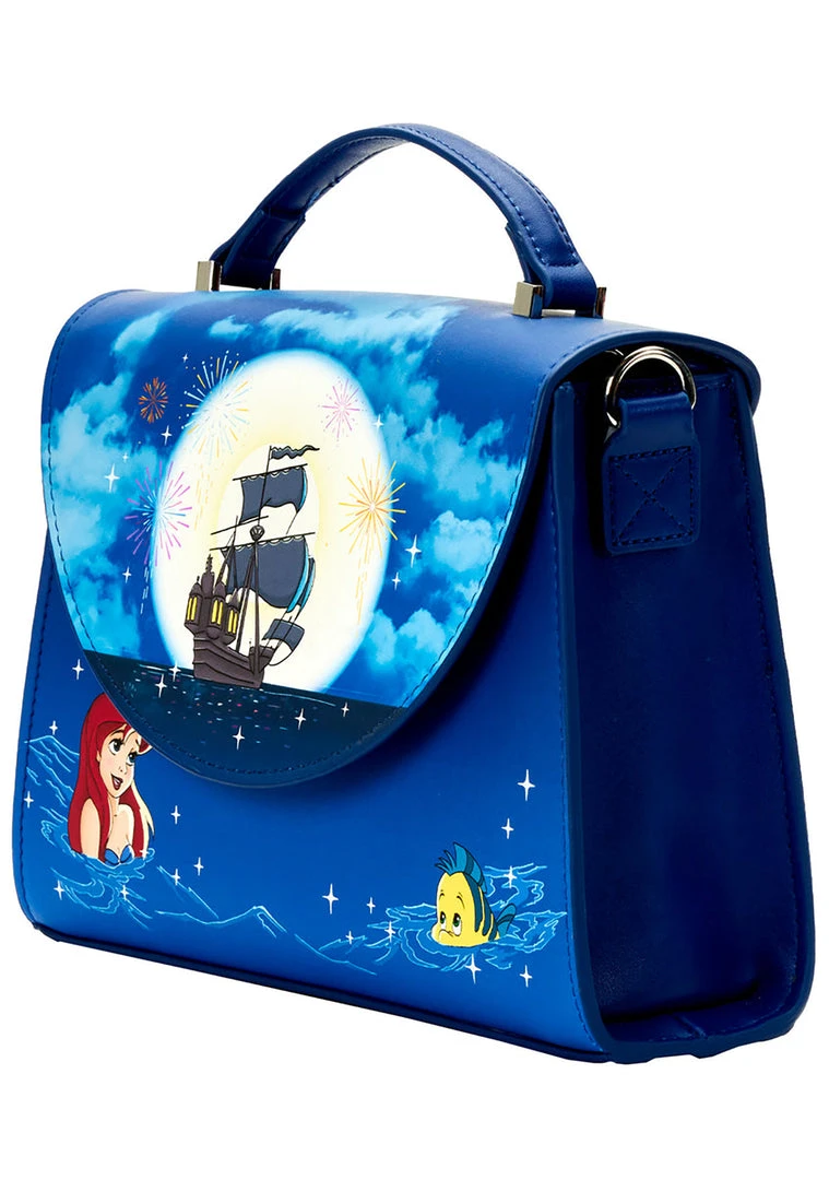 Loungefly New X Disney The Little Mermaid Ariel Fireworks Glow Crossbody Bag 6 Loungefly New X Disney The Little Mermaid Ariel Fireworks Glow Crossbody Bag