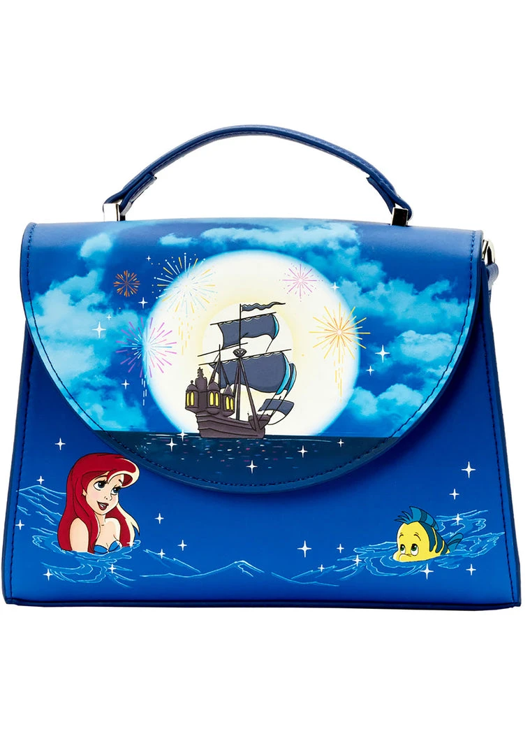 Loungefly New X Disney The Little Mermaid Ariel Fireworks Glow Crossbody Bag 4 Loungefly New X Disney The Little Mermaid Ariel Fireworks Glow Crossbody Bag