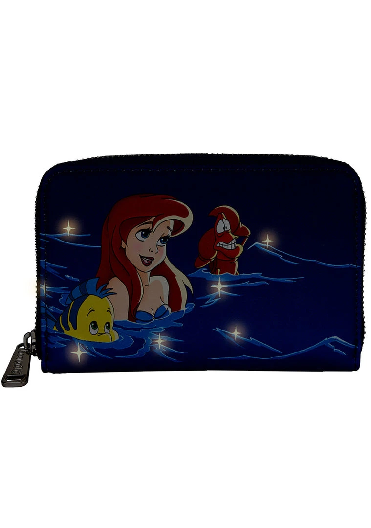 Loungefly New X Disney The Little Mermaid Ariel Fireworks Glow Zip Around Wallet 5 Loungefly New X Disney The Little Mermaid Ariel Fireworks Glow Zip Around Wallet