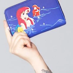 Loungefly New X Disney The Little Mermaid Ariel Fireworks Glow Zip Around Wallet