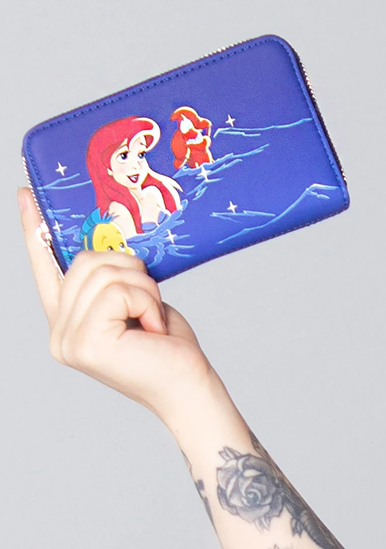 Loungefly New X Disney The Little Mermaid Ariel Fireworks Glow Zip Around Wallet 3 Loungefly New X Disney The Little Mermaid Ariel Fireworks Glow Zip Around Wallet