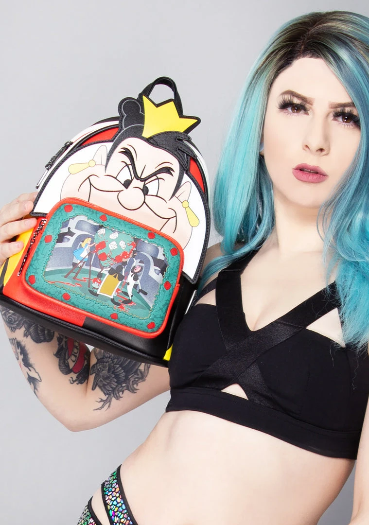 Loungefly Mad World X Disney Villains Scene Queen Of Hearts Mini Backpack 3 Loungefly Mad World X Disney Villains Scene Queen Of Hearts Mini Backpack