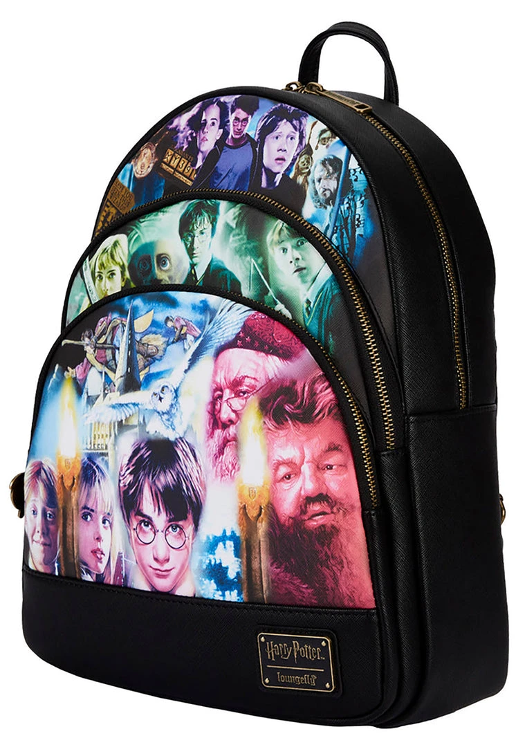 Loungefly New X Harry Potter Trilogy Triple Pocket Mini Backpack 5 Loungefly New X Harry Potter Trilogy Triple Pocket Mini Backpack