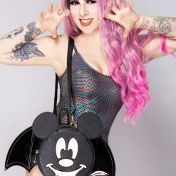 Loungefly New X LASR Exclusive Disney Mickey Bat Convertible Mini Backpack