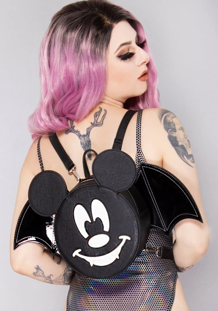 Loungefly New X LASR Exclusive Disney Mickey Bat Convertible Mini Backpack 3 Loungefly New X LASR Exclusive Disney Mickey Bat Convertible Mini Backpack
