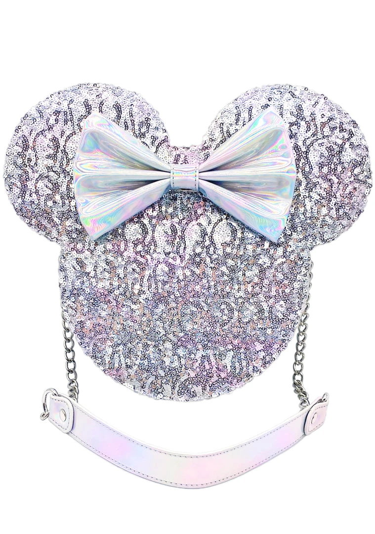 Loungefly New X LASR Exclusive Disney Holographic Minnie Sequin Crossbody Bag 5 Loungefly New X LASR Exclusive Disney Holographic Minnie Sequin Crossbody Bag