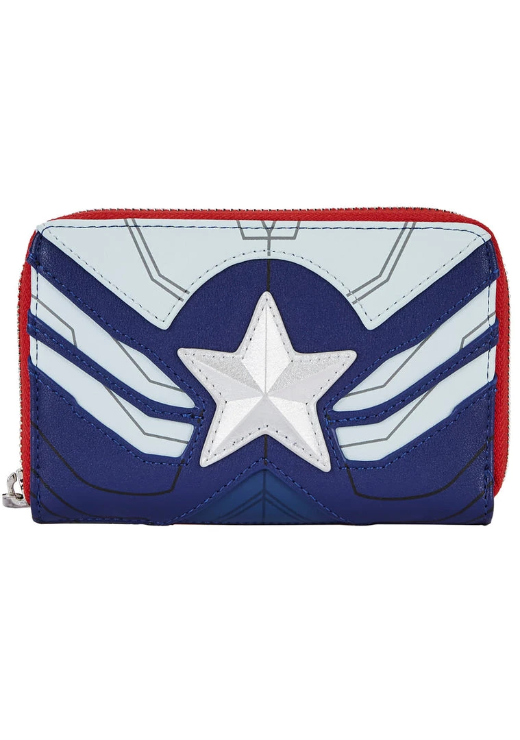Loungefly X Marvel Falcon Captain America Cosplay Zip Around Wallet 4 Loungefly X Marvel Falcon Captain America Cosplay Zip Around Wallet